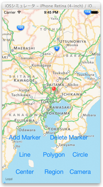 図3 プログラムの実行結果(マーカーの表示)