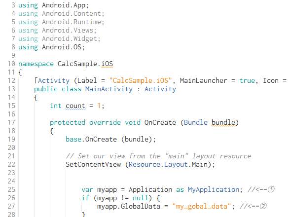 図4 Windows版 Xamarin Studioでの「Ricty Diminished」フォントの表示(一部が欠けている)