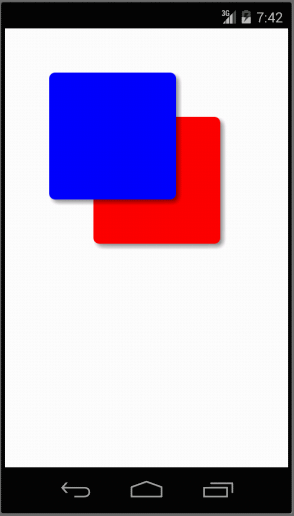 図4 Androidの画面: BoxViewコントロールで角丸や影を描画する例