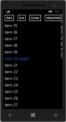 図6 Windows Phoneでは、ScrollToメソッドが正常に動作しない