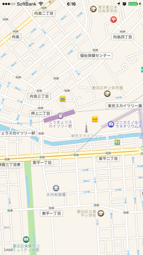 図5 地図のタイプをStreetにする(iOS)