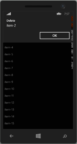 図4 Windows Phoneにおけるコンテキストアクション(2)