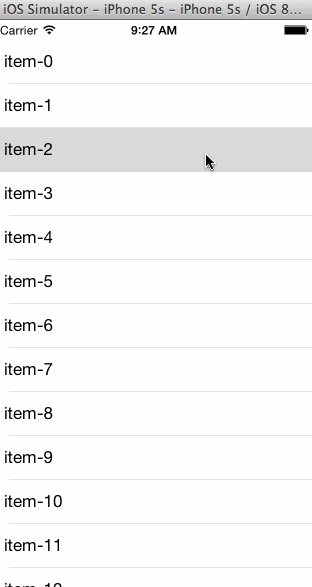 図5 コンテキストアクションでリストのアイテム操作した画面(iOS)