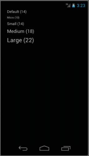 図2 Device.GetNamedSizeメソッドの動作を確認した画面(Android)