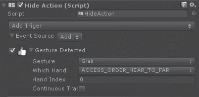 図8.11 CubeのAction設定(デフォルト状態)