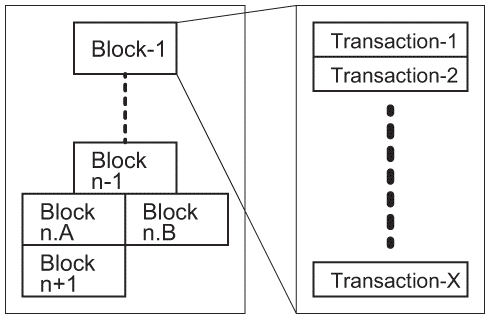 図1.3(a) Block Chain Core Architecture.: Block Chain Data Structure.