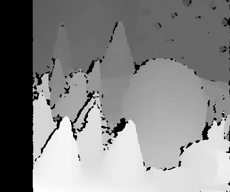 図4 disparity map(フィルタリング前)